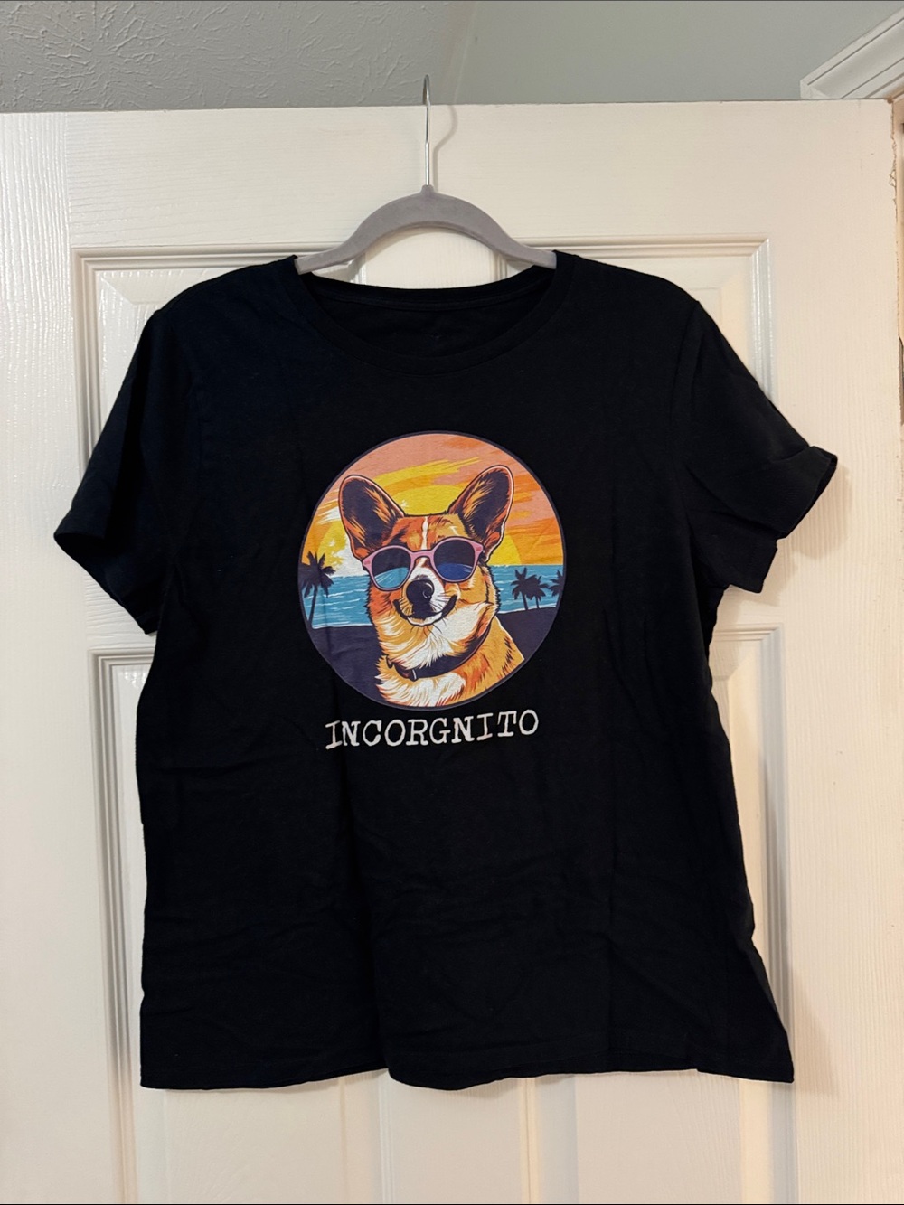 Black Corgi Graphic Dog T-Shirt